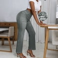thumbnail image 6 of GUACER Womens Wide Leg Pants Trendy Jean Look High Waisted Stretchy Casual Work Trousers With Pockets, 6 of 9
