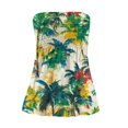 thumbnail image 5 of Tropical Print Tank Top Dressy Vibrant Ruched Camisole Trendy Cute Floral Print Summer Tube Tops for Women, 5 of 5