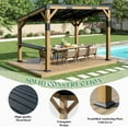 thumbnail image 5 of Jocisland 10x14 FT Wood Grill Gazebo with Permanent Galvanized Steel Lean Canopy & Built-in Shelf, 5 of 8