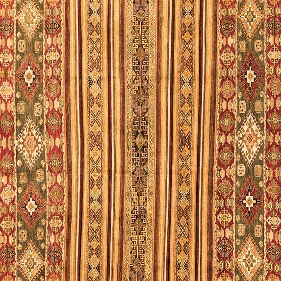 Ahgly Company Indoor Square Abstract Orange Modern Area Rugs, 5' Square
