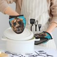thumbnail image 6 of Disketp Hawaiian Swimming Lion Non-Slip Mini Oven Mitt Set, Short Oven Mitts for Baking Grilling Barbecue Microwave, 5.9"x5.9"in, 6 of 7