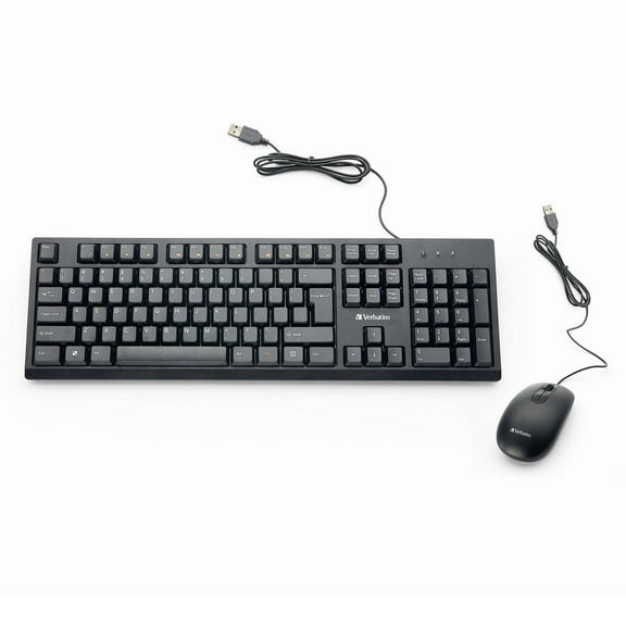 Verbatim Wired USB Keyboard and Mouse Combo, Black