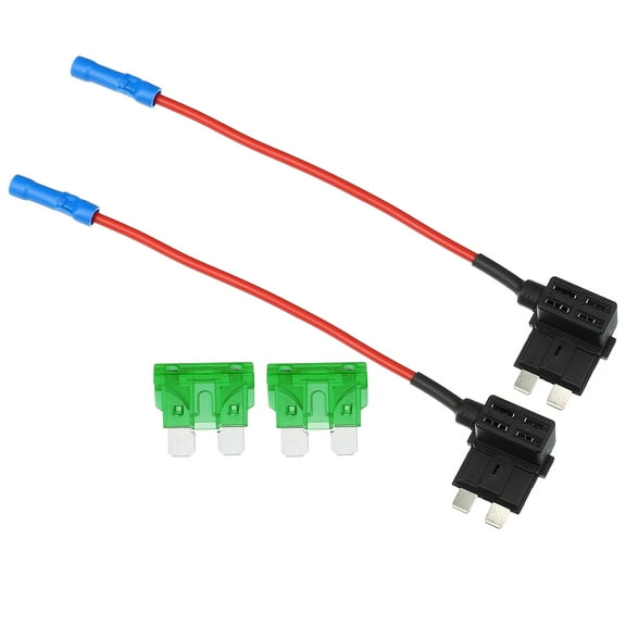 Unique Bargains 1Pack 12V Standard Fuse Adapter Tap Fuse Kit with 2pcs 30A Blade Style Fuse for Cars Boats