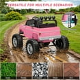 thumbnail image 6 of Chevrolet Cheyenne 24 Volt Ride on Toys with Remote, Ride on Truck for Big Kids 3-8 Years, Wisairt Power Car Wheels with 2 Seater, Pink, 6 of 12