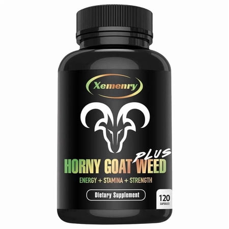 Horny Goat Weed Capsules - Booster Performance, Support Energy, vitality - with Tribulus, Maca - 120 Capsules