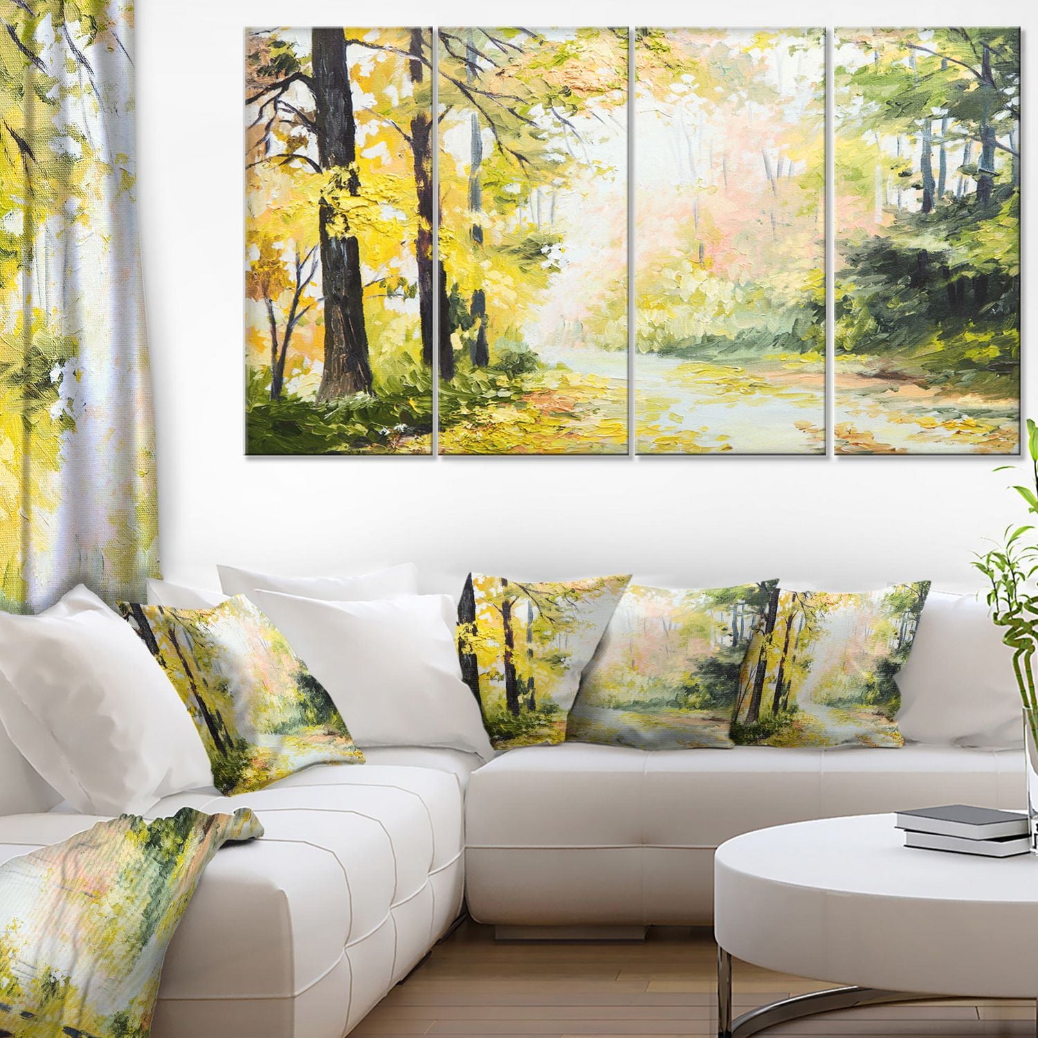 Design Art Road in Colorful Forest Canvas Print