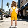 thumbnail image 5 of LIIPEE Girls Suspender Shorts Casual Summer Solid Color Elastic Waist Loose Fit Beach Party Children Pockets Fashion Versatile Comfortable Cute Shorts,6-7 Years, 5 of 9