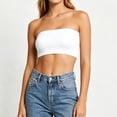 thumbnail image 4 of Umfun Women's Ribbed Cropped Tube Top - Basic Strapless Bandeau, Soft Textured Knit Crop Top for Cute Layering & Daily Summer Style, 4 of 8