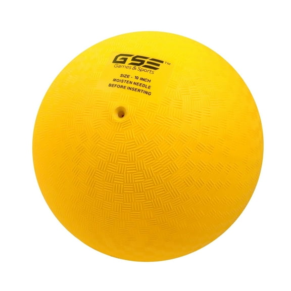 GSE Games & Sports Expert 10" Yellow Classic Inflatable Playground Ball, Kickball, Dodgeball, Handball for Kids Schools Indoor/Outdoor Play