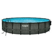 Funsicle 20' x 48" Round Oasis Designer Above Ground Pool, Dark Herringbone
