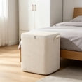thumbnail image 4 of Beige Linen Cotton Storage Bags, Oversized Storage Container with Zippered Closure, Large Capacity Foldable Fabric Clothes Organizer Bin, for Clothes Blankets Household Organization, 4 of 6