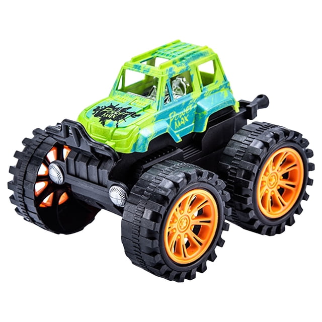 Voiture Cascade Tout-Terrain Verte Verte à Friction pour Enfants, Rotation 360, Drift, Jouet Véhicule Absorbant les Chocs