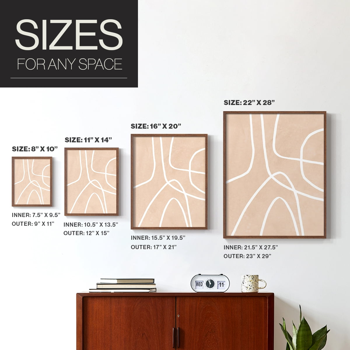 Clean Contour I in Paper Solid Wood 8 x 10 Framed Print