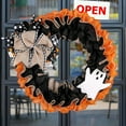 thumbnail image 3 of Halloween Wreath Window Decoration Festival Linen Bow Wreath Door Hanging Atmosphere Props, 3 of 7