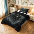 thumbnail image 2 of Manfei Grizzly Bear Twin Comforter Sets, Vintage Farmhouse Animal Bedding Set, Black Gray, Black Reversible, 2pcs, 1 Comforter and 1 Pillowcase, 2 of 7