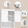 thumbnail image 5 of Aiho Over The Toilet Storage Cabinet Bathroom Shelves Organizer Space Saver Freestanding Restroom Shelf with Doors Anti-Tip Device Adjustable Shelf - White, 5 of 7
