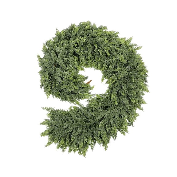 5FT Artificial Cedar Garland, Thickened Winter Xmas Garland, 55-Needle Faux Greenery for Christmas Decorations, Indoor & Outdoor Holiday Decor, Mantle, Fireplace, Table, Door & Staircase Display