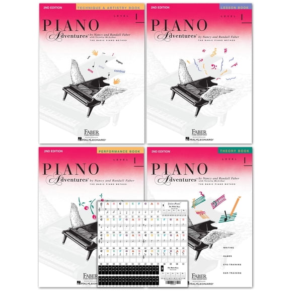 Piano Adventures Level 1 2nd Edition Bundle Set By Nancy Faber - Lesson, Theory, Performance, Technique & Artistry Books & Juliet Music Pia