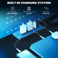 thumbnail image 4 of Bureau de Jeu de 79 Pouces avec Lumières RVB, Grande Table d'Ordinateur Courbée avec Prises de Courant, USB-C, Support pour Moniteur, Plateau pour Clavier et 2 Tiroirs, Bureau de Bureau en Acier Noir et Panneau de Particules, 4 of 7