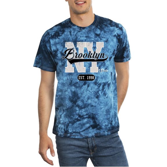 New York Brooklyn Slogan Tie Dye Crystal Men -Image by Shutterstock, Male XX-Large