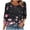 Pink, variant on EchfiProm Tee Shirts Womens 3/4 Sleeve Pink Pullover Loose Fit Floral Crew Neck Business Casual Tops