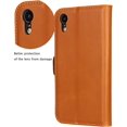 thumbnail image 3 of AmPm iPhone Xs Max Leather Case, Luxury Genuine Leather Wallet with Viewing Stand and Card Slots, Flip Cover Gift Boxed and Handmade for Apple iPhone Xs Max (DarkOrange), 3 of 8