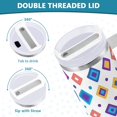 thumbnail image 3 of Yayeee 40oz Stainless Steel Tumbler with Straw and Handle Double-Wall Insulated Travel Water Bottle, Purple Retro Shapes, 3 of 8