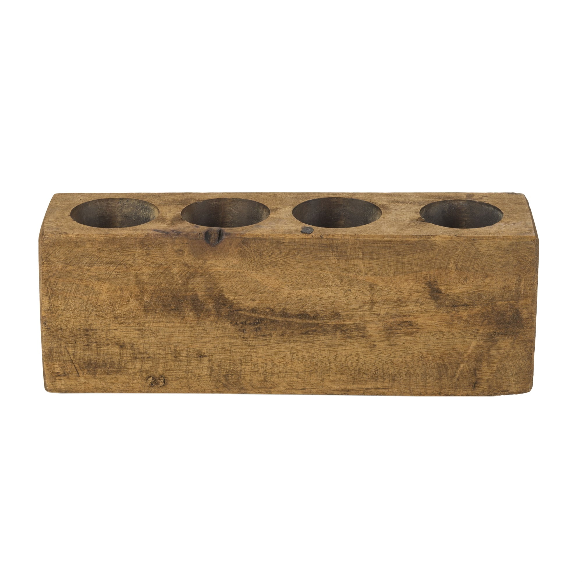 NEW THREE 3 HOLE WOODEN SUGAR MOLD CANDLE HOLDER 