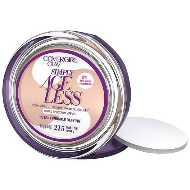 2 Pack CoverGirl Olay Simply Ageless Foundation, Natural Ivory [215