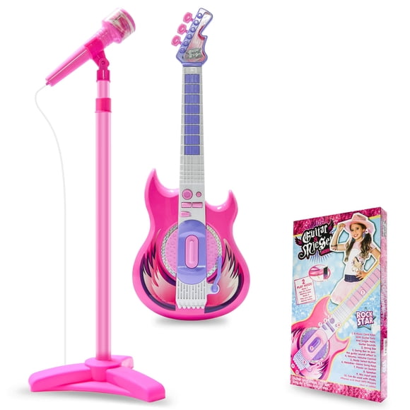 Set de guitarra musical y micrófono Contixo TG4 para niños, color morado