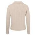 thumbnail image 6 of zaveiop Women Designer Zipper Knitted Sweater V Neck Sweater Tops Casual Pullover Polo Shirts 2025 Fall Fashion Outfits (Beige, One Size), 6 of 6