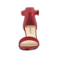 thumbnail image 2 of BLISSFUL STEP Women's Shoes Open Toe Block Heel Ankle Strap Sandals Red 6, 2 of 8
