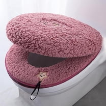 Luluganb Toilet Seat Cover and Toilet Lid Cover Set,Soft Toilet Seat Cushion with Zipper Adjustable Rubber Backing Toilet Seat Warmer Bathroom Decor and Accessories
