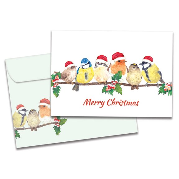 Tree-Free Greetings Christmas Greeting Card, 5 x 7, Bird Togetherness (GO68817)