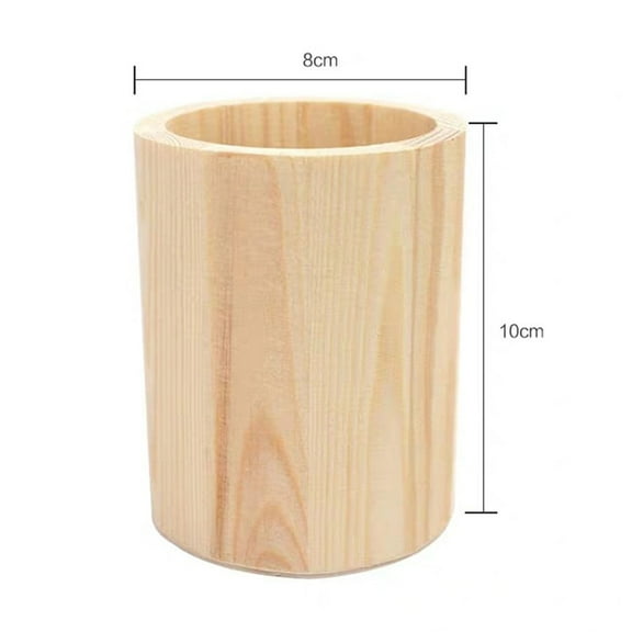 Wooden Pen Pot Holder Pencil Desk Organizer Stationery-Makeup Brush Box C