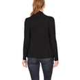 thumbnail image 3 of Moa Collection Women's Long Sleeve Draped Neck Open Front Waist Length Solid Cardigan, 3 of 6