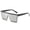 Black frame with full mercury lenses, variant on Square Oversized Sunglasses for Women Men Fashion Flat Top Big Black Frame Shades