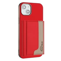 Allytechgroup Case for Apple iPhone 15 Plus, 2-in-1 Detachable Card Holder Magnetic RFID Blocking Wallet [Compatible with MagSafe] Stand PU Leather Cover with Credit Card Slots/Cash Slot, Red