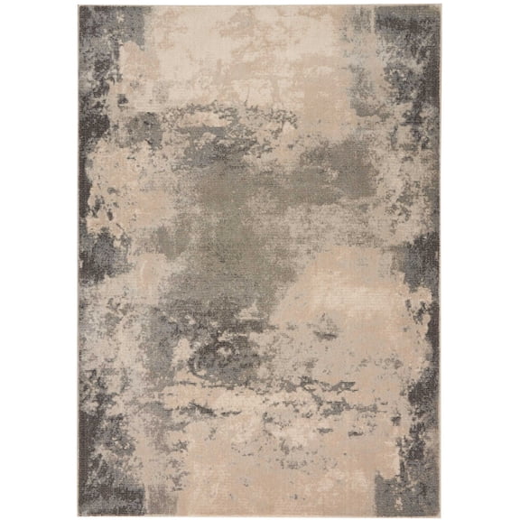 Nourison Maxell Abstract Ivory/Grey 9'3" x 12'9" Area Rug, (9x13)