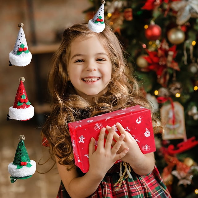 Ganfancp Venta Caliente Clip de Pelo de Navidad con Blancanieves y El Sombrero Redondo Estilo de Navidad Clip de Pelo Rebajas Hoy Liquidación 1* Pinza para El Pelo