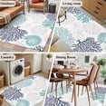 thumbnail image 5 of Coral Shell 3x5 Area Rugs for Living Room, Starfish Ocean Teal Blue Summer Beach Non Slip Floor Mat Washable Low-Profile Indoor Carpet for Bedroom, Dining Room, Bathroom, 5 of 9
