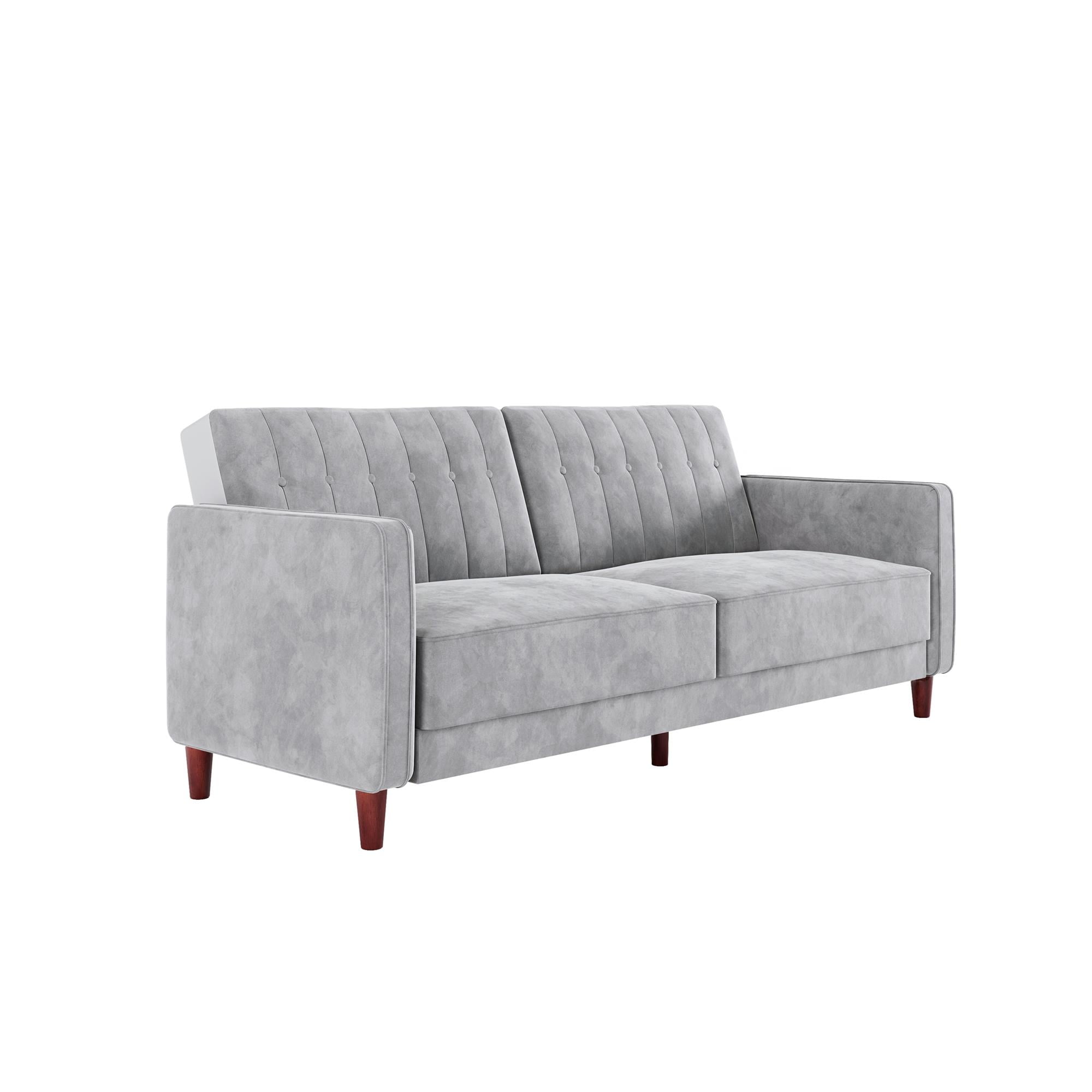 DHP Pin Tufted Transitional Futon, Light Gray Velvet  (图3)