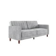 DHP Pin Tufted Transitional Futon, Light Gray Velvet