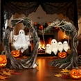 thumbnail image 2 of Emesak Ghost on a Tree Swing - Halloween Decorations Indoor, Cute Swinging Ghost Figurine for Desk & Bookshelf, Spooky Resin Statue (4.72in), Funny Haunted House Ornament for Garden, Patio (Set-2PCS), 2 of 7