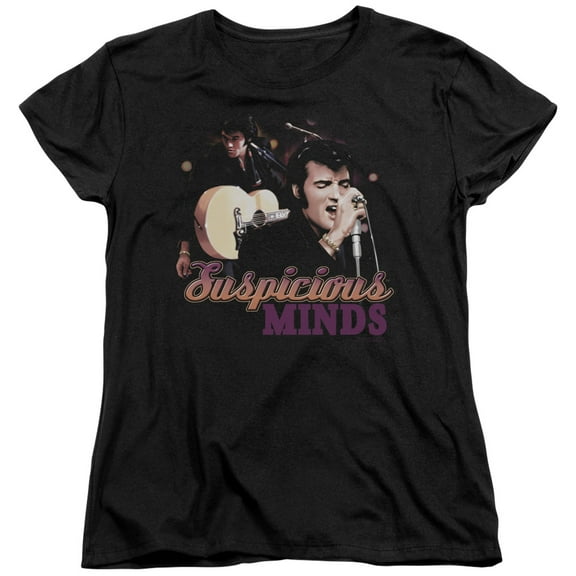 Elvis Presley Suspicious Minds S/S Women's T-Shirt Black