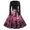Purple Pink, variant on WTOBBY Women's Fashion Round Neck Casual Slim Halloween Printed Long Sleeve Audrey Hepburn Style Dress with Retro Design for Party and Everyday Wear ,Black L