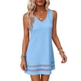 thumbnail image 3 of LIaqionyy Dresses for Women V Neck Sleeveless Lace Dress Elegant Summer Sundress Beach Vacation Outfits, 3 of 6