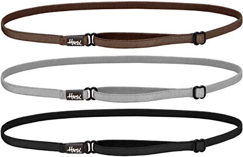 Hipsy Women's Elastic & Adjustable No Slip Sports Running Headband Multi Pack (Black/Silver/Brown Elastic 3pk)