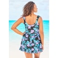 thumbnail image 3 of Swim 365 Women's Plus Size Faux-Wrap Swim Dress, 3 of 6