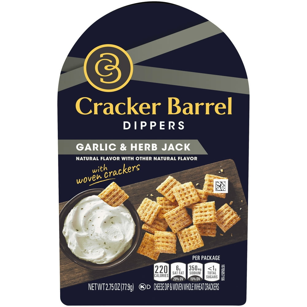 Cracker Barrel Garlic & Herb Jack Cheese Dip and Crackers 2.75 oz. Tray